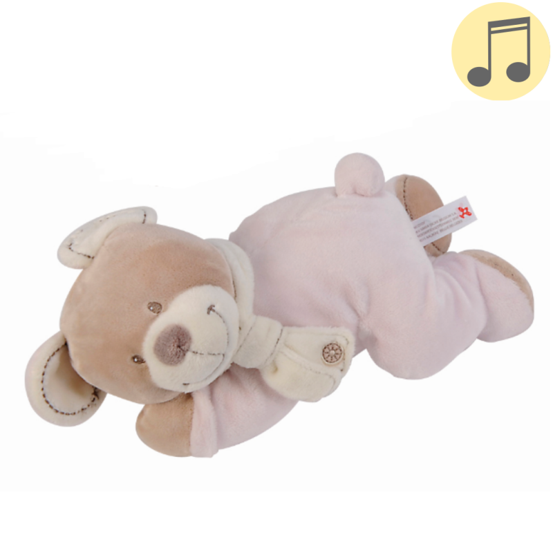  cuddles boîte à musique ours rose écharpe 